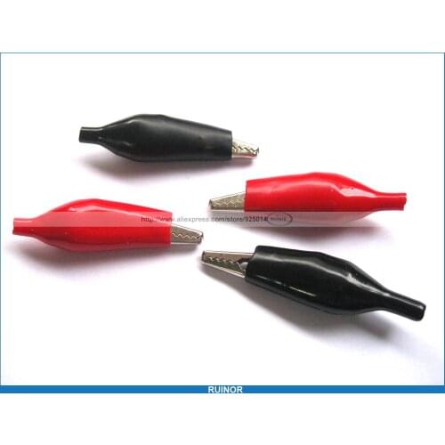 100 Pcs Alligator Clip w Boot Clamp Connector 43mm