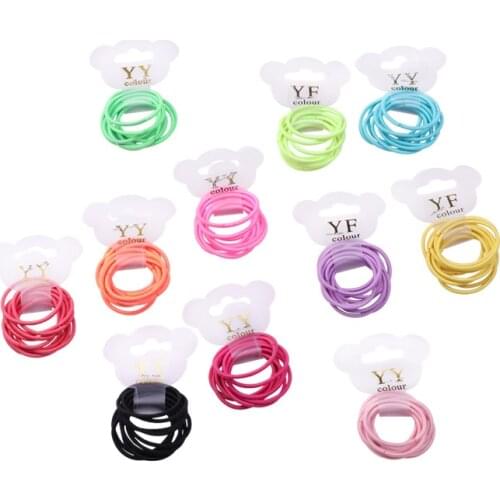 30 Pcs Candy Color Children elastic hair band Kids Ponytail Holder Hair Accessories Hair Rope Kid Children Gift Rubber Ropes