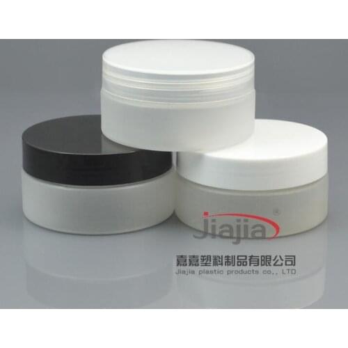 80ml clear frosted PET jar with black/white/clear PP lid.Empty Container for Styling Gel Hair Wax 80g Cream Jar PET Packaging