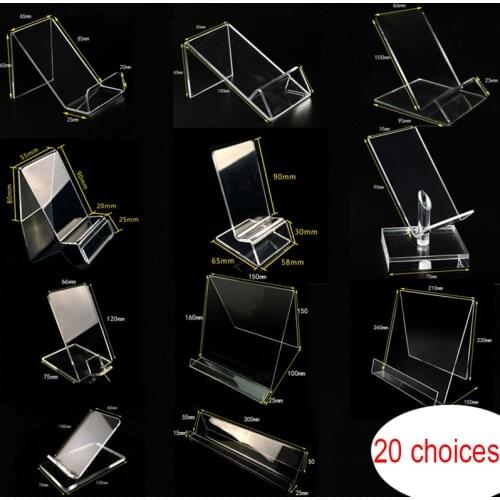 Acrylic Mobile Phone Base Stand Transparent Counter Cell Phone Display Holder Power Supply Bracket For Under 6.5 Inches