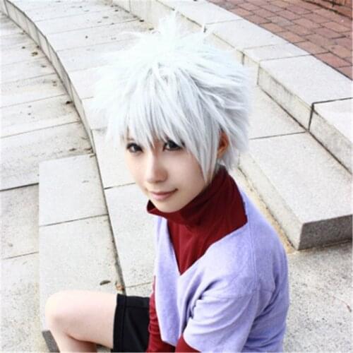 Anime Hunter X Hunter Killua Zoldyck Wigs Hairnet Short Hair Cos Japanese Cosplay Mens Womens Props Accessories Halloween