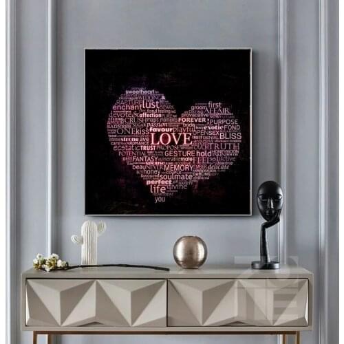 Large Size Printing Oil Painting Love Typography Wall Painting Decor Wall Art Picture For Living Room Painting No Frame