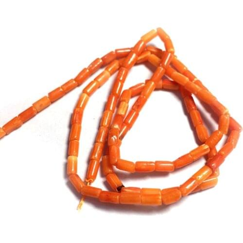 Natural Coral Beads Cylindrical Shape Loose Beads Isolation Beads for Jewelry Making DIY for Bracelet Necklace Accessorie