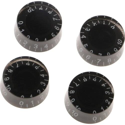 6mm Black Plastic Control Knobs for Electric Guitar 4pcs