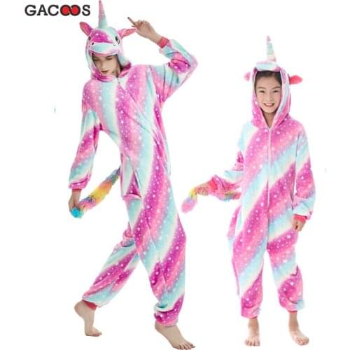 Kids Unicorn Pijama Adult Winter Pyjama Sleepwear For Women Boys Cartoon Unicorn Onesie Panda Kigurumi Pajamas Baby Girl Clothes