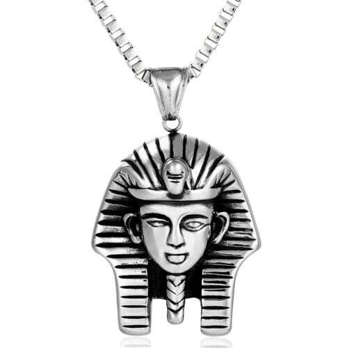 Ethnic Egypt Sphinx Necklaces Pharoah Pendants Men Egyptian Pyramid Revival Cleopatra Necklace Chains Stainless Steel Jewelry