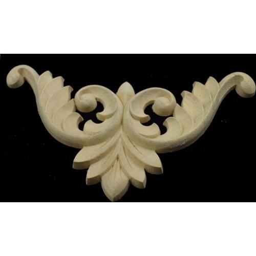 European Vintage Floral Woodcarving Decals Wooden Appliques for Home Decor Furniture Decorative Craft