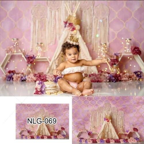 Mermaid Birthday Party Backdrop Photography Background Photo Studio Girl Camping Tent Dream Catcher Flowers Pink Decoration Prop