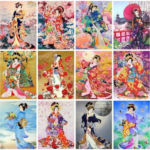 Huacan Full Square Diamond Painting Portrait 5D DIY Diamond Embroidery Mosaic Woman Decor Home