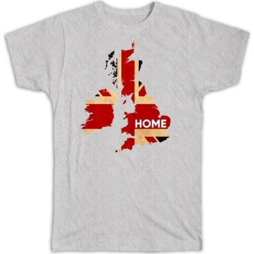 United Kingdom Map HOME British England Flag Country Men TShirt