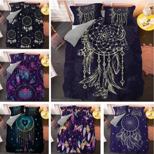 Dream-Catcher Duvet Cover Set Twin Size Bedding Sets Bohemia Feather Home Textiles Queen King Bed Linen For Adults Kids 2/3pcs
