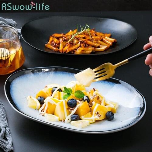Creative Special-Shaped Ceramic Plate Irregular Western Dinner Ramen Fruit Soup Plate Fish Dish Home Restaurant Dessert Plates