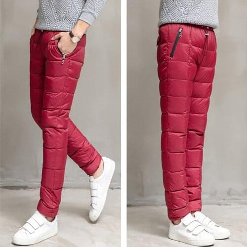 -30℃ Thermal Down Cotton Pants Mens Winter Thicken Windproof Warm Down Trousers Outdoor Fishing Hiking Sports Skiing Down Pants