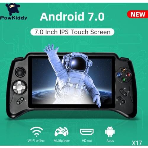 POWKIDDY New X17 Android 7.0 Handheld Game Consoles 7" IPS Touch Screen MTK 8163 Quad Core 2G RAM 32G ROM Retro Game Players