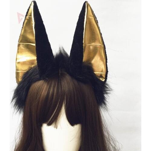 New Handmade Work Game Beast Cattle Ears Hairhoop Hairbands Black Headwear For Cosplay Costume Accessories