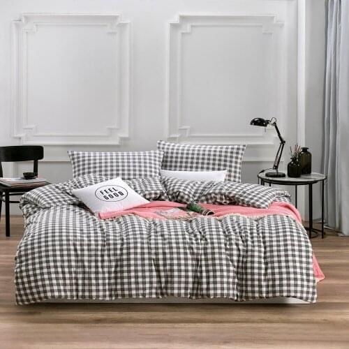 100% Natural Cotton Solid Color Double Duvet Cover Set FreshColor 4-Piece Modern And Stylish Design European American Style