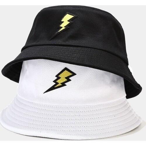 Bucket Hat Spring Summer New Lightning Label Fishermans Hat Mens Outdoor Leisure Womens Sunscreen Hat Student Panama Hat