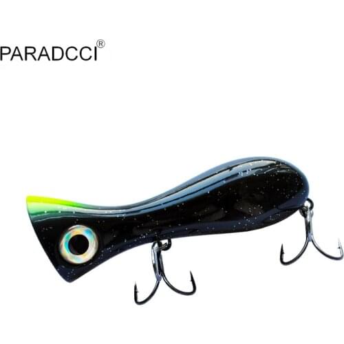 PARADCCI Big Game Lure 105mm 32g New Popper Fishing Lures Top Water Hard Bait 3D Eyes Big Mouth Popper Lure With HOOK