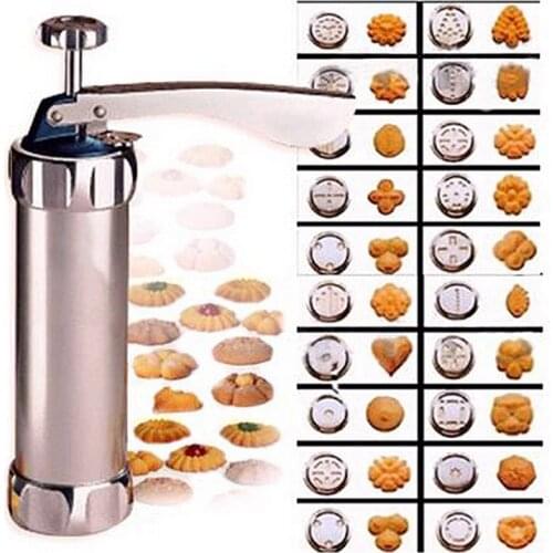 Cookies Press Cutter Baking Tools Cookie Biscuits Press Machine Kitchen Tool Bakeware With 20 Cookie Molds and 4 Nozzles 4.6