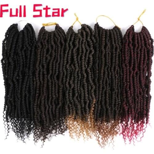 Full Star Passion Spring Twists Synthetic Bomb Twist Crochet Hair Extension Ombre Crochet Braids Pre looped Fluffy Braiding Hair