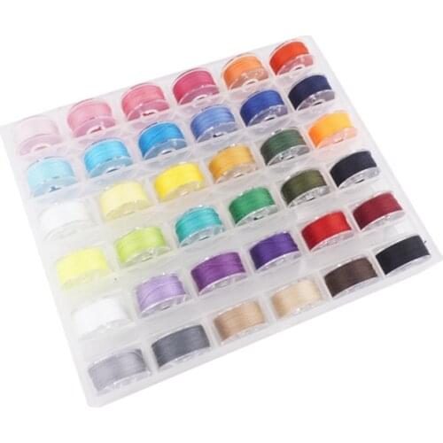 Multicolor Thread Spools Sewing Machine Bobbins Plastic Bobbins with Thread for Embroidery & Sewing Machines Sewing Accessories