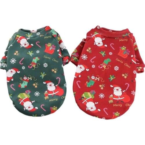Christmas Dog Clothes Hoodies Winter Pet Coat Outfit Garment Cat Puppy Yorkshire Pomeranian Poodle Schnauzer Corgi Clothing 2021