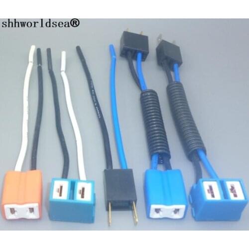 Shhworldsea H7 2 Pin H2 Headlight Replacement Repair Bulb Holder Connector Plug Wire Socket