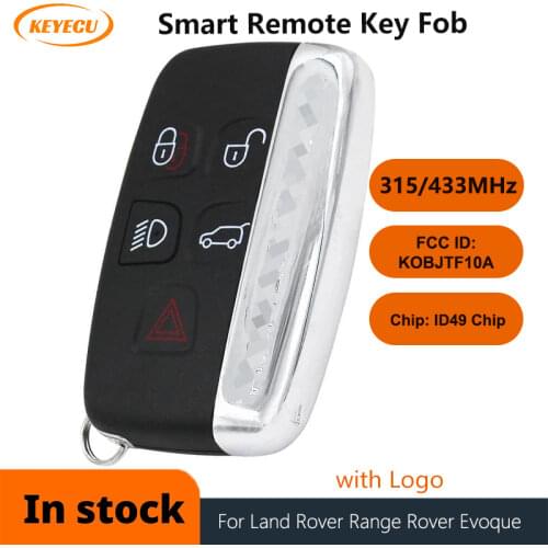 KEYECU Smart Remote Key Fob 5 buttons 315mhz 433mhz for Jaguar F-Type XF XJ XK XE F-Pace 2013-2019 FCC : KOBJTF10A