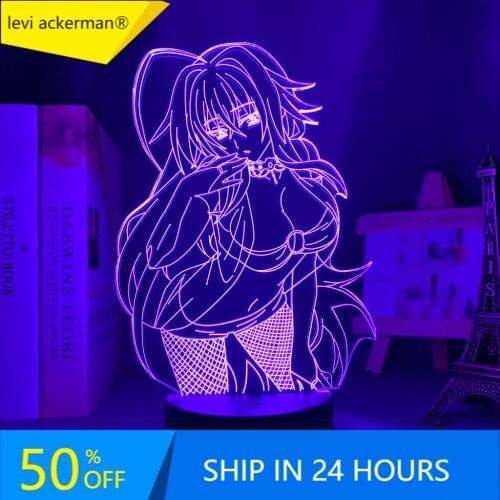 Led Light Anime High School DxD Rias Gremory for Kids Bedroom Decor Night Light Brithday Gift Room 3d Lamp High School DxD Manga