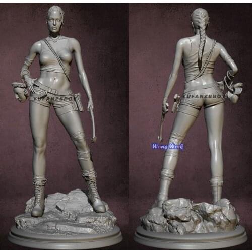 Wong Work Unpainted Resin 75mm Lara Croft Unassembled Garage Kits GK Model Kit Figure TD-2344