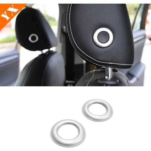 High Quality ABS Matte For Skoda Kodiaq 2017 2018 accessories Car Seat Neck Pillow Button Cover Trim Sticker car styling 2pcs