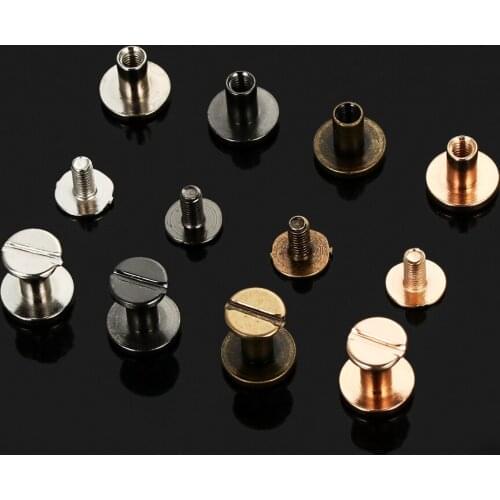10 Pcs Strap Rivets Bookkeeping Round Head Screws DIY Leather Craft Solid Nail Bolt Luggage Craft Shoes Cloth Button Brass Nail