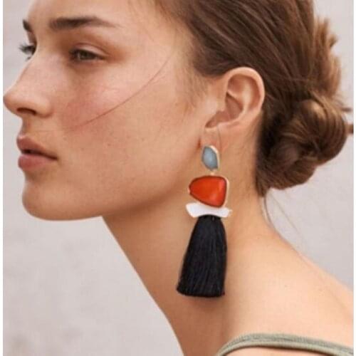 2018 Hot Selling Long Tassel Earrings For Women Colorful Ethnic Statement Bohemian Vintage Earrings Birthday Wedding Brincos