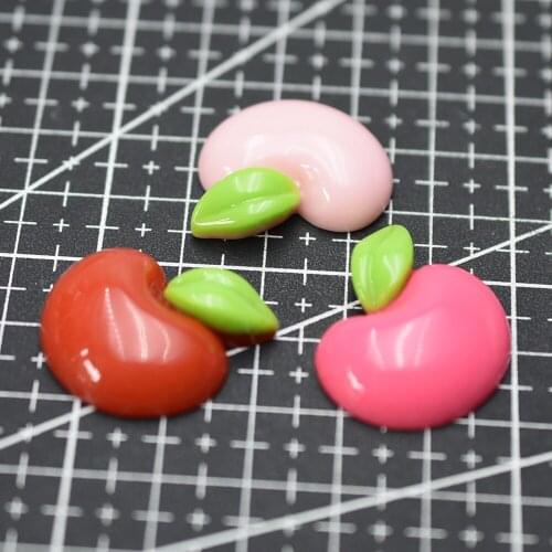 1pcs/lot resin flat back Simulation fruit colorful apple 24mm Cabochons Scrapbooking Hair Bow Center DIY Christmas decration