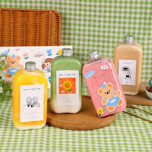 1Pc 400ml 16*8cm Transparent Plastic Bottles For Drinks Storage Containers Plastic Water Bottle With Lids Cap