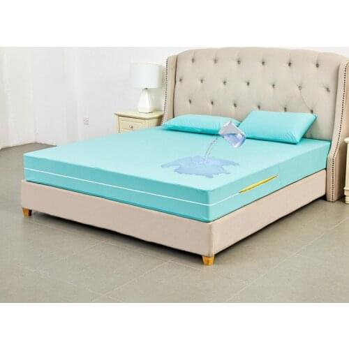 100% Waterproof Solid Bed Fitted Sheet Nordic Adjustable Mattress Covers Four Corners with Elastic Band Multi Size Elderly Sheet