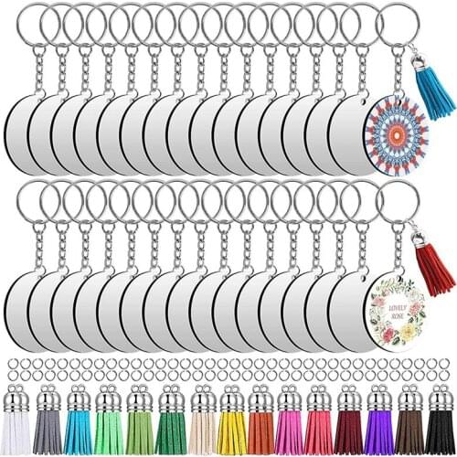 150PCS Sublimation Blanks Keychains Bulk, Keychains Ornament Set for Crafts, Jewelry Making