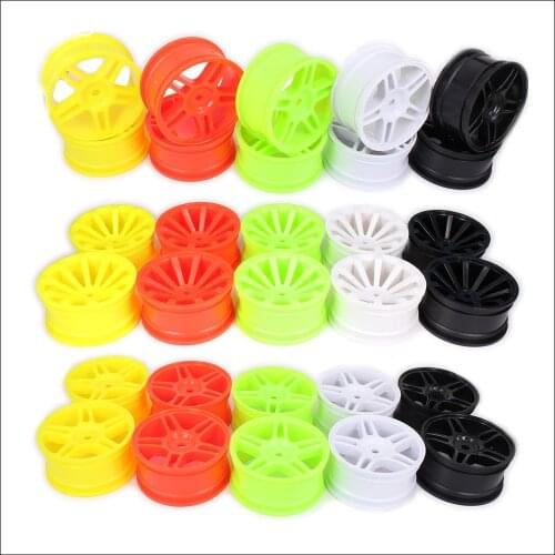 2PCS Wheel Rim w/o Tire tyre For Rc 1/10 On Road Racing Crawler Drift Car 10 Spoke Five Pointed Star HSP Himoto HPI Traxxas