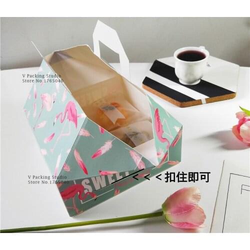 200pcs/lot Cake Bag Gift Bakery Macaron Pastry Cookies Packaging Paper Boxes