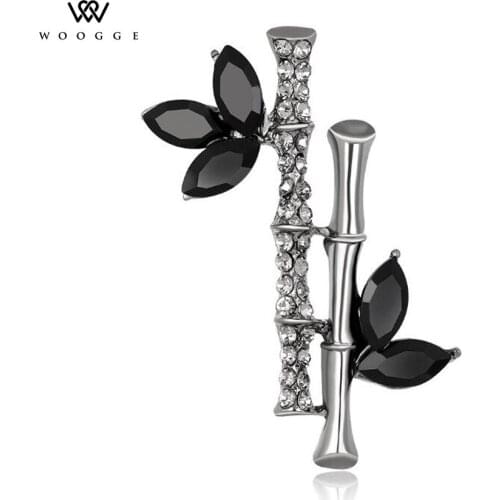 2018 Broches Jewelry Fashion Wedding Crystal Rhinestone Natural Bamboo Brooch Metal Pin Grand Large Vintage Brooches For Women