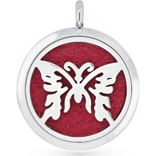 30mm Hollow Flying Butterfly Aromatherapy Essential Oil Perfume Diffuser Locket Pendant with 6pcs PadS Fit Necklace key Chains
