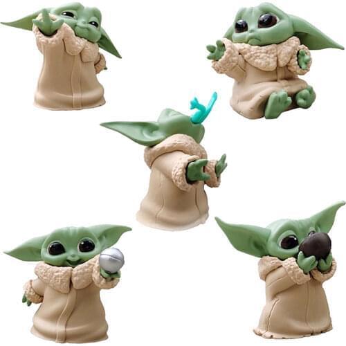 5Pcs/Set Baby Yoda Action Figure Toys 4-6cm Yoda Baby Action Toys Star Wars Yoda Figuras For Kids Xmas Toy Gifts
