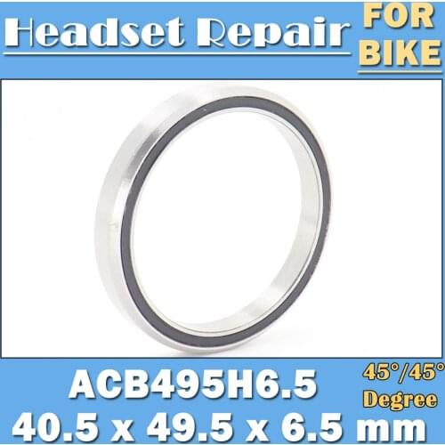 ACB495H6.5 Road Bike Headset Bearings 40.5*49.5*6.5mm 45/45 Degree Chrome Steel Tapered Upper Lower ACB Bearing Set