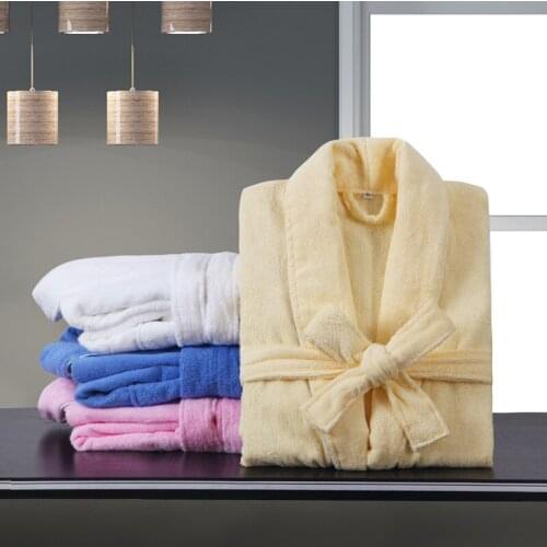 100% Cotton Bathrobe Hotel Cotton Hotel Yukata Female Lengthened Thick Towel Towel Nightgown Beauty Salon Robes Nightwear
