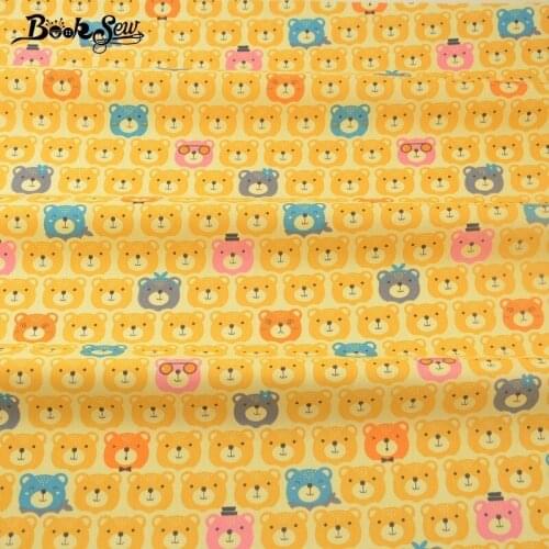 Booksew Scrapbooking Hat Quilting Art Work Home Textile Cushion Patchwork 100% Cotton Twill Fabric Bedding Set Bear Design Dolls