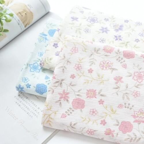 Floral Cloth Cotton Cloth Flower Branch Wrinkled Yarn Cloth Childrens Wear Pajamas Table Cloth Handmade DIY Cloth