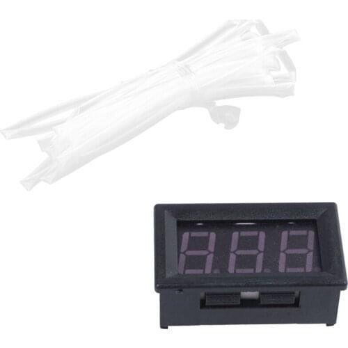 DC 0-99.9V 3 Wire LED Digital Display Panel Volt Meter Voltage Voltmeter Car Motor - RED & Clear Heat Shrink Tube Sleeve