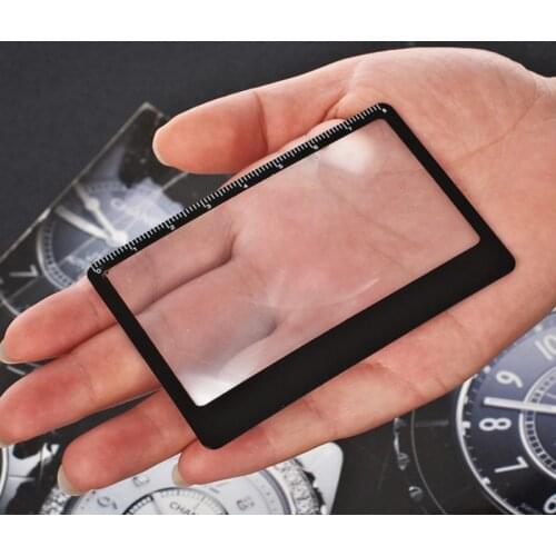 1pc 3 X Magnifier Magnification Magnesium Outdoor Fire Starter Portable Card Magnifier Pocket Credit Card Size Transparent
