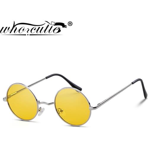 Round Sunglasses Men Polarized UV400 High Quality Brand Design Vintage Retro Circle Frame Sun Glasses Women Yellow Lens 801B
