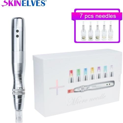 Micro Needle Pen 7 Colors Lights LED Wireless Microneedle Derma Pen Professional Microneedling Derma Pen Face Care Device
